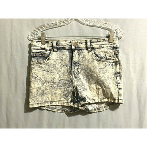 American Quality Denim Shorts Sz 9 Juniors Cotton Blend Blue Acid Wash